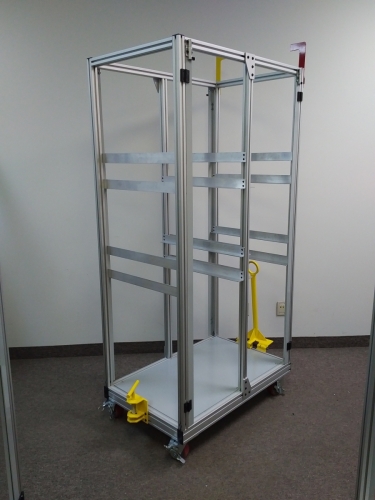 Rack With Lockable Front/Back Panels Stoppers On Hinges. Easy Mount To Hitch On Factory Motor Carts. 